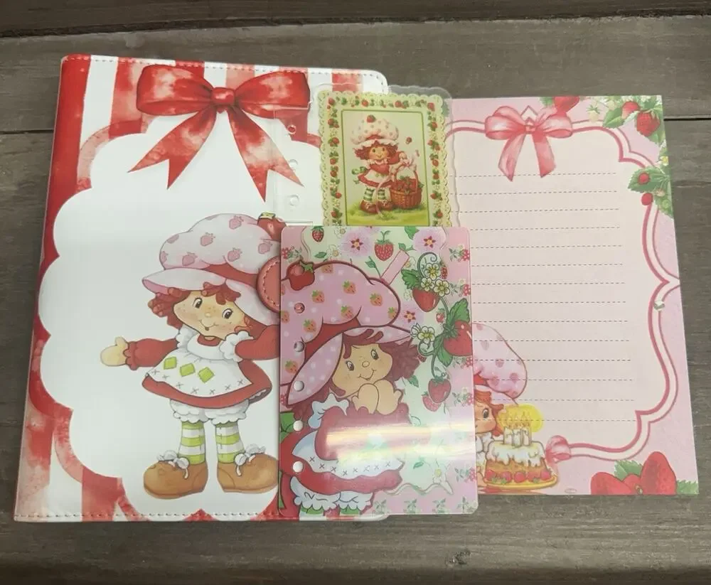 Strawberry Shortcake A5 Binder w/ matching paper & Acrylic Divider Bundle